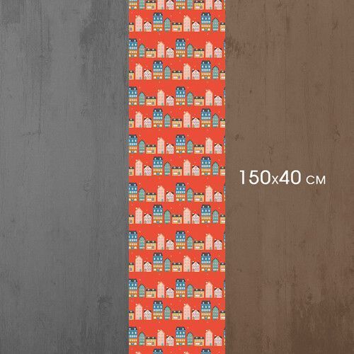 Дорожка на стол (раннер) &laquo;Домики&raquo; 150х40 см (DR_23NG013) DR_23NG013 фото