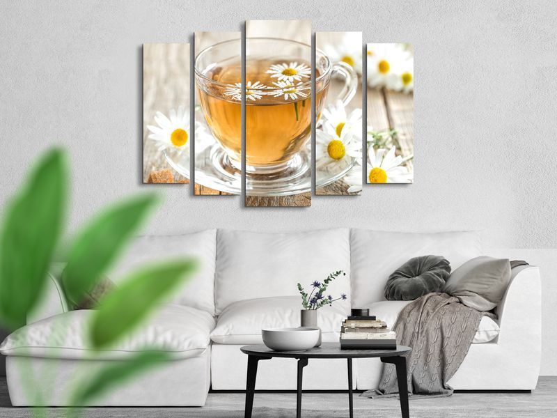 Модульная картина Чай с Ромашки Art-297_5 ( 80х118см ) с лаковым покрытием Art-297_5 фото