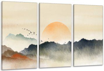 Модульная картина в гостиную / спальню Сонце ART-317_3A с лаковым покрытием ART-317_3A фото