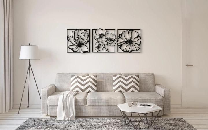 Картина панно из дерева DK Цветы-Триптих Маки 34х102 см (pn222) pn222 фото