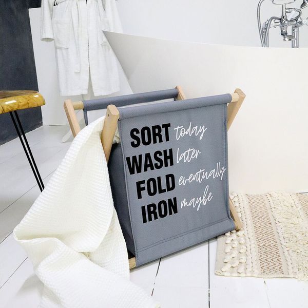 Складний кошик, корзина для зберігання &laquo;Sort wash fold iron&raquo; (KOR_21S030) KOR_21S030 фото