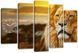 Модульна картина з годинником DK Лев 80x108 см (m5c-chf26) m5c-chf26 фото 1
