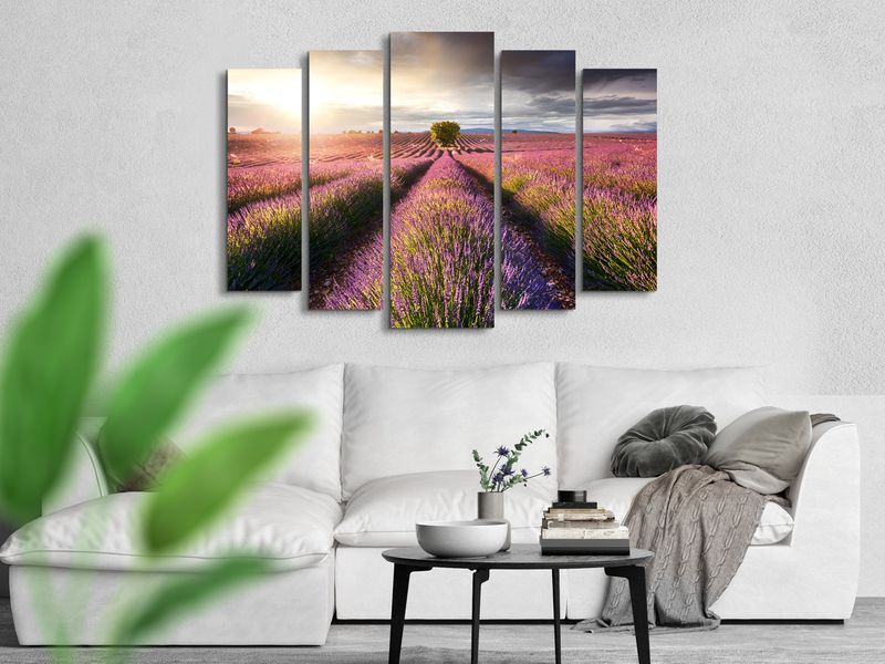 Модульная картина Природа Лавандовое поле Art-350_5 ( 80х118см ) с лаковым покрытием Art-350_5 фото
