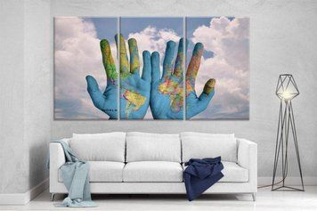 Модульна картина DK Мапа в руках 159x99 см (XL4) XL4 фото