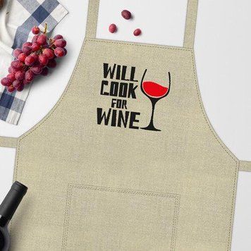 Фартук Will cook for wine 75х51 см (FRT_19N012) FRT_19N012 фото
