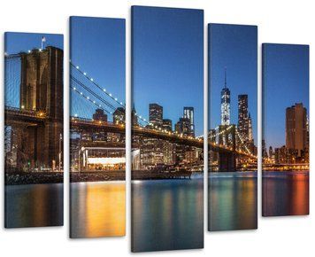 Модульная картина Город Манхэттенский Мост Art-284_5 ( 80х118см ) с лаковым покрытием Art-285_5 фото