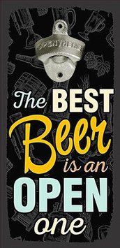 Деревянная настенная открывалка для бутылок &laquo;The best beer is an open one&raquo; 32х15 см (ODP_20J008) ODP_20J008 фото
