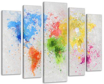 Модульна картина Абстракція Карта світу Art-279_5 ( 80х118см ) з лаковим покриттям Art-279_5 фото