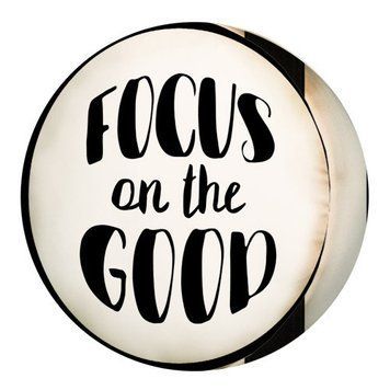 Круглая подушка пуф &laquo;Focus on the good&raquo; 35х7,5 см PP_JOY002 фото